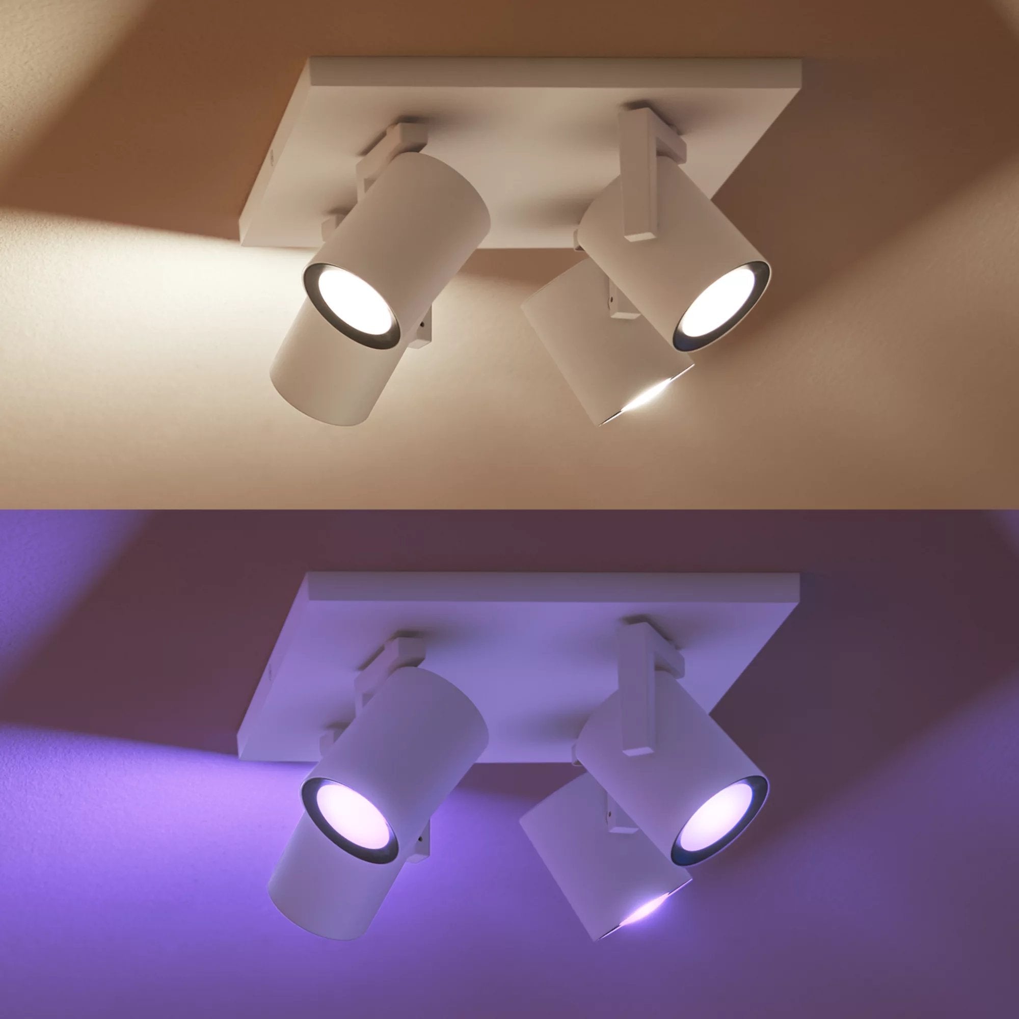 Philips Hue Blanco&Col. Amb. Argenta Spot 4flg Weiss 4x4.2w