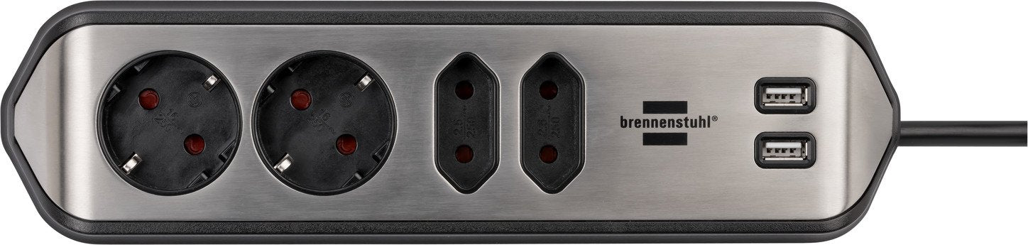 Brennenstuhl Estilo Eckstedoleiste 4-Fach Schwarz