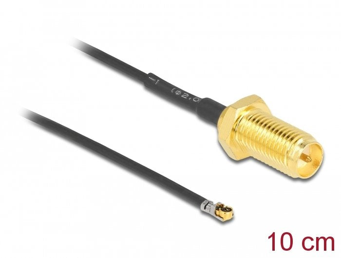 Delock Antennencable Rp-Sma Buchse Zum Einbau Zu Mhf 4l Lk Stecker 1.37 10cm Gewindelnge 10mm