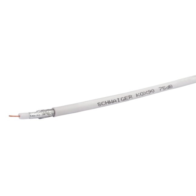 Schwaiger Koaxial-Antennen-Cable 75 Db 2-Vías 7mm 50m Blanco