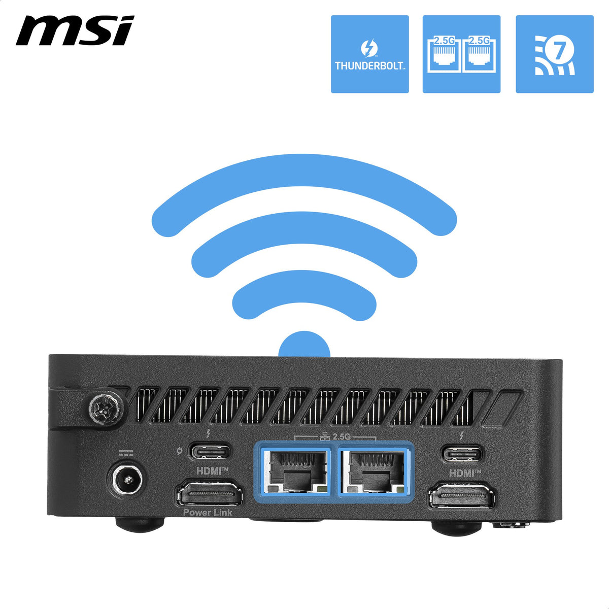EAN 4711377431200 - MSI Cubi NUC AI+ 3MG-005BEU USFF Negro 322 Intel® SoC FCBGA2540 4,4 GHz Altavoces incorporados imagen 5