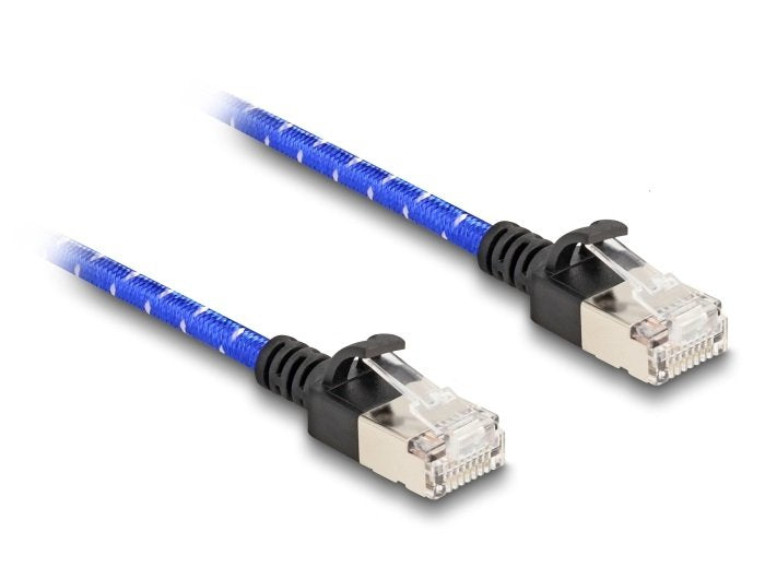 Delock 80377 Rj45 Cable De Red Trenzado Cat.6a U/Ftp Slim 1 M Azul