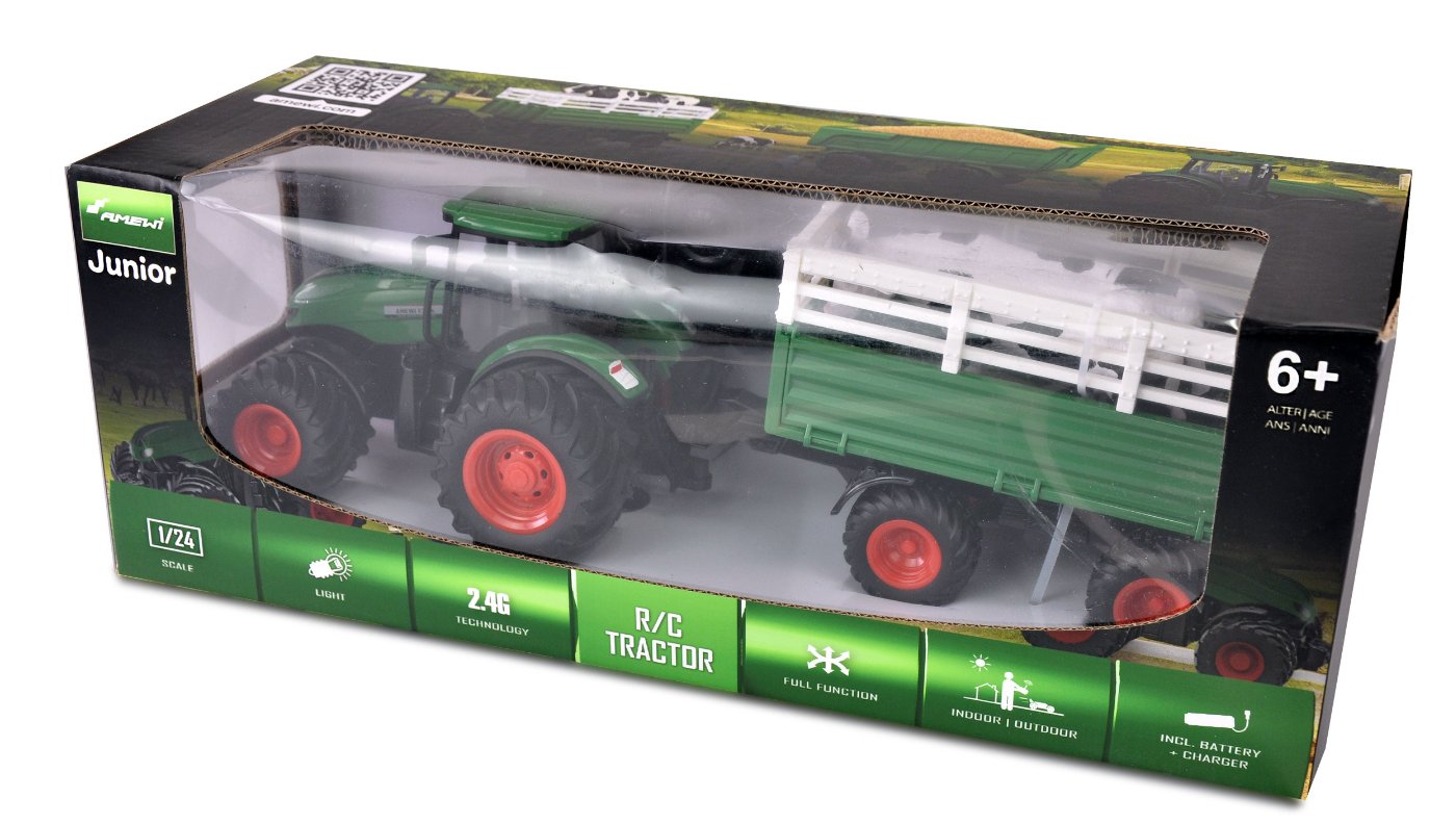 Amewi Rc Traktor Con Viehtransporter Liion 500mah Verde 6+