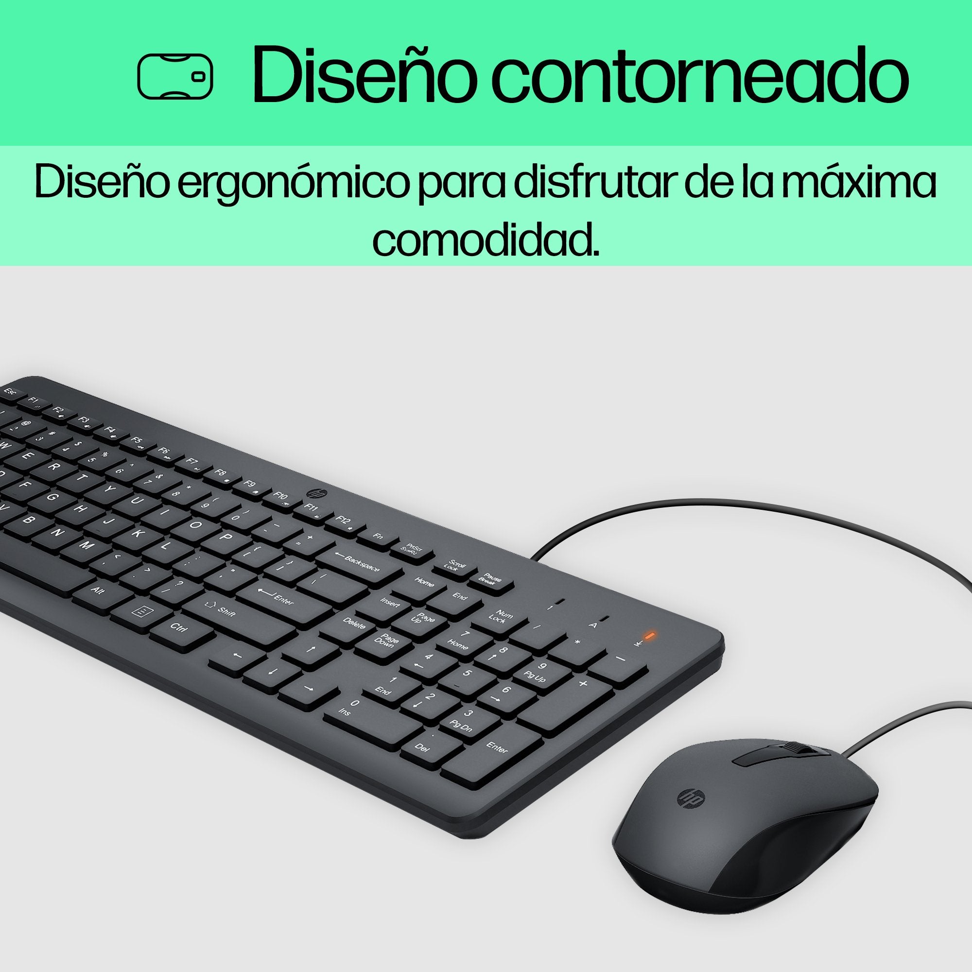 EAN 0196786788345 - HP 150 Wired Mouse and Keyboard Combination teclado Ratón incluido Hogar / Oficina USB Negro imagen 6