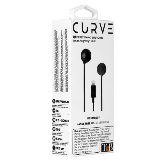 Tnb Curv - Auriculares De Botón Lightning - Negro