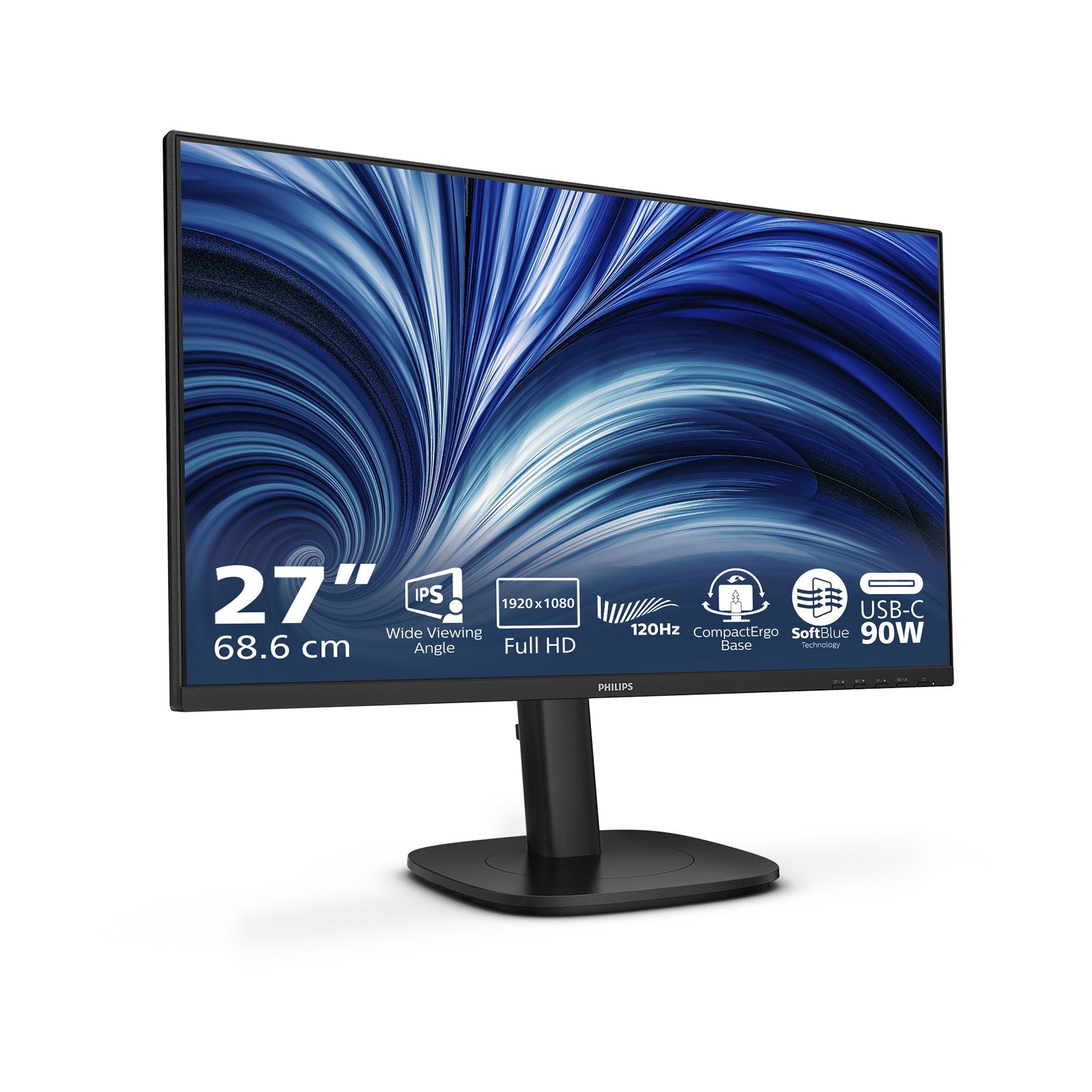 Monitor Philips 3000 Series 24b2u3301/00  23.8" 1920 X 1080 Pixeles Full Hd Lcd Negro