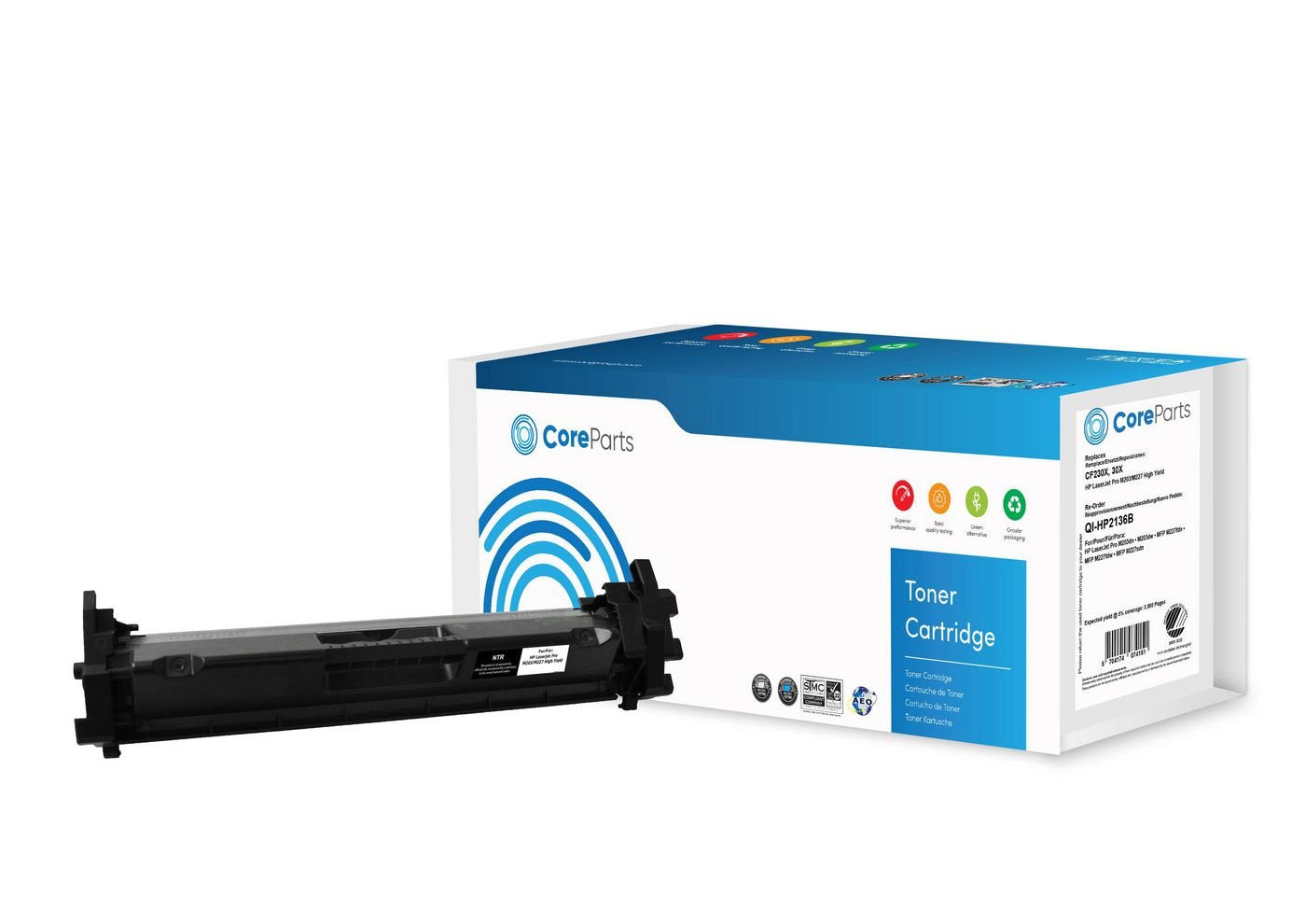 EAN 5704174074151 - CoreParts QI-HP2136B cartucho de tóner 1 pieza(s) Compatible Negro imagen 1