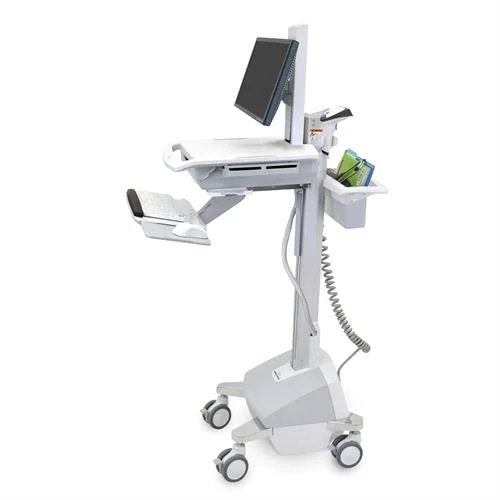 Ergotron Styleview Emr Cart With Lcd Pivot, Life Powered, Eu Carro Multimedia Aluminio, Gris, Blanco Panel Plano