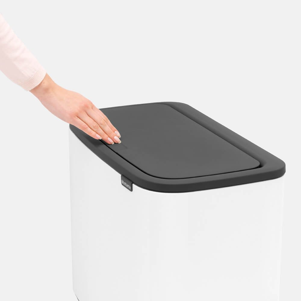 Brabantia 313523 Papelera 33 L Rectangular Acero Inoxidable Negro, Blanco