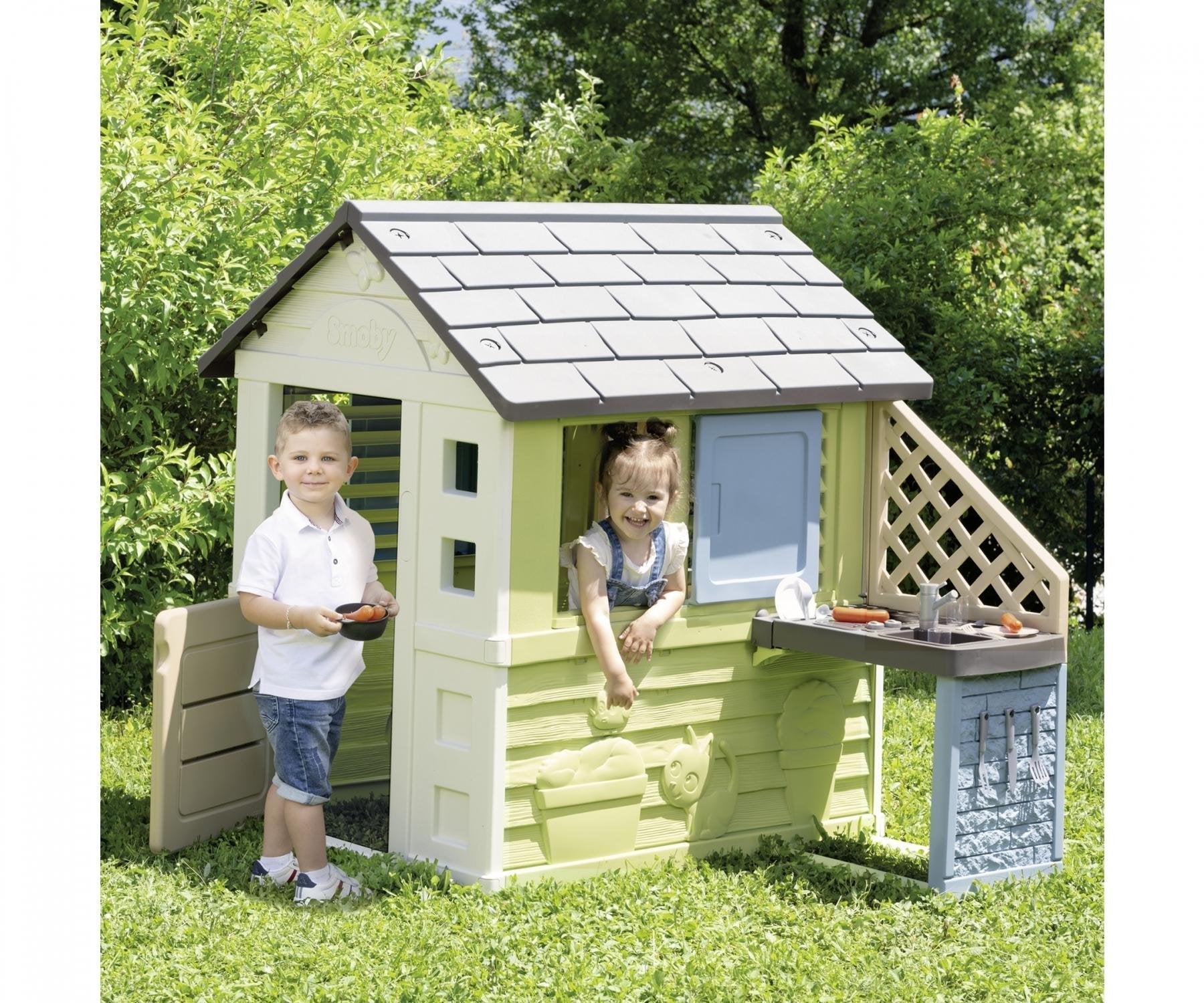 Smoby Life Spielhaus Bonita Con Cocina, Equipo De Juego De Jardín 7600810738