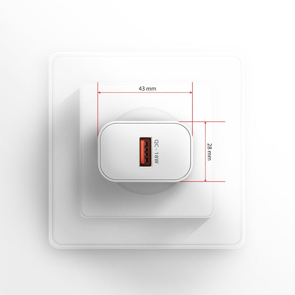 Cargador De Pared Acu-Qc18w  Qc 18w 1 Puerto Usb-A Blanco