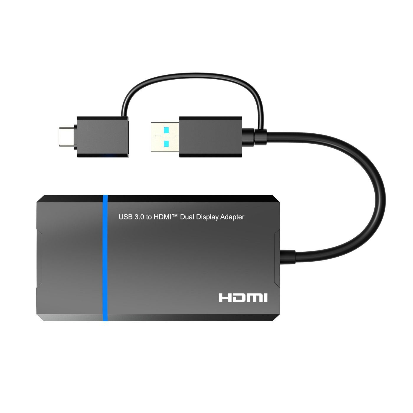 Usb-C Or Usb A 2in1 To Hdmi  2x Splitter, With One Click