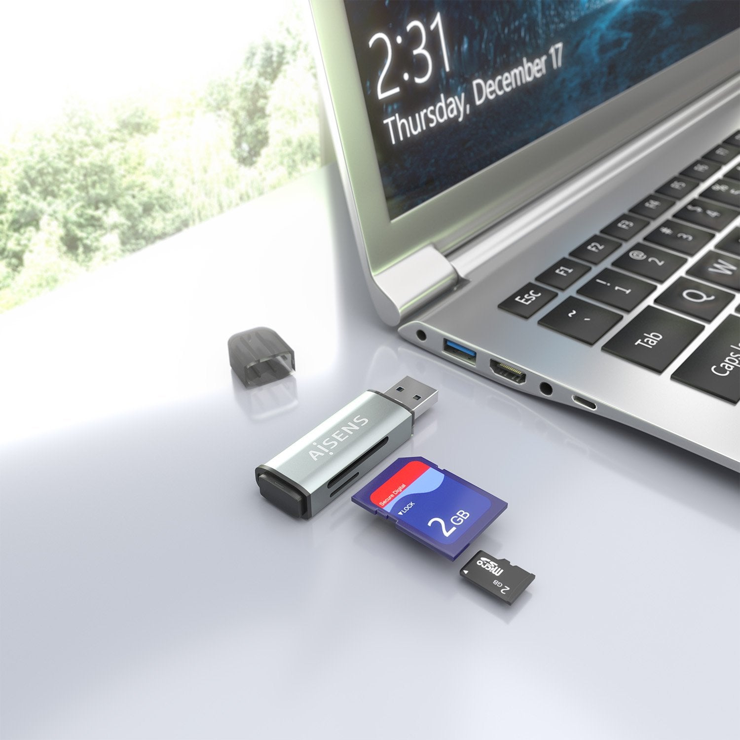 Aisens Lector De Tarjetas Sd, Micro Sd, Mmc, Rs-Mmc, Mmc Micro, Usb-A, Gris