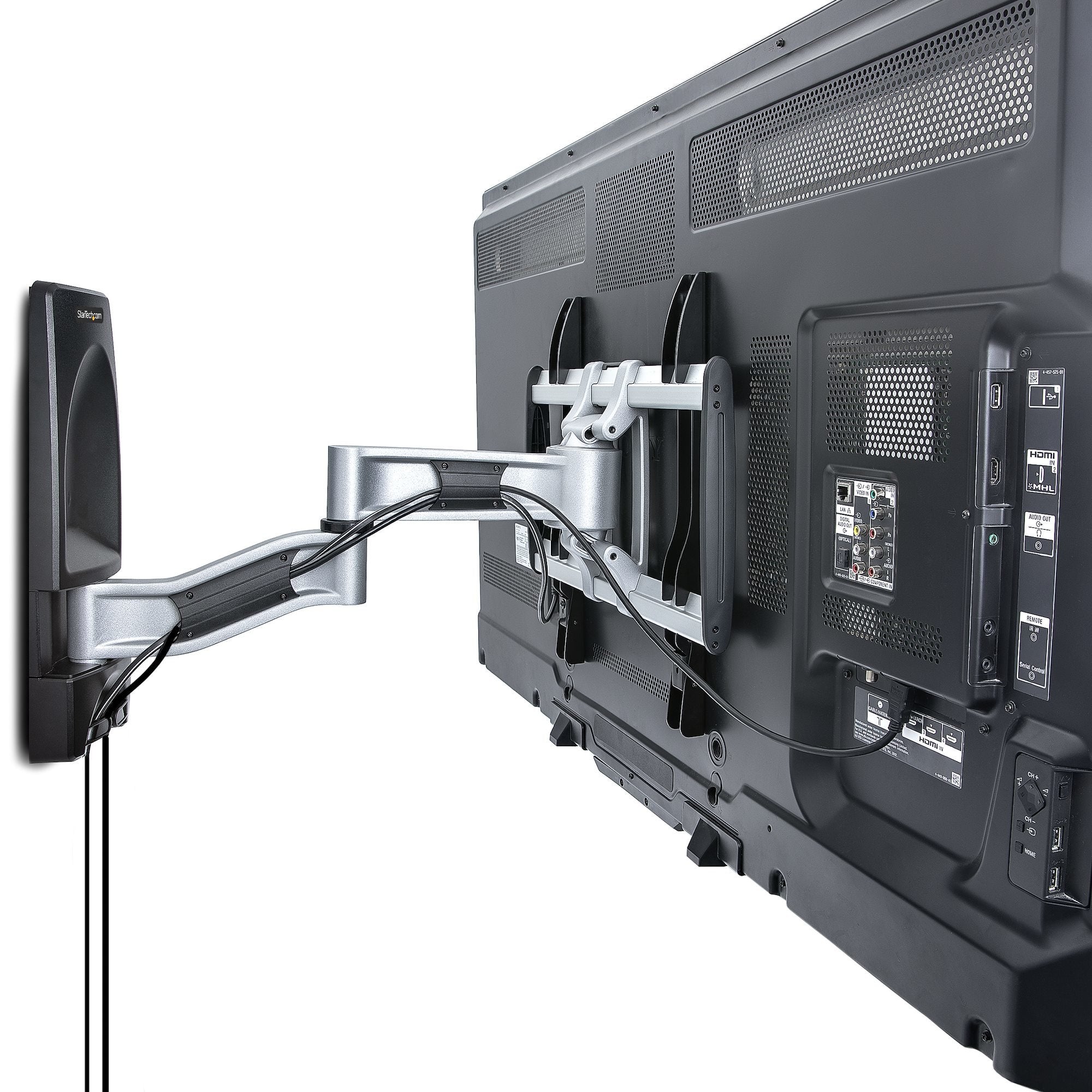 Startech.Com Soporte De Montaje Articulado De Pared Para Televisores - Soporte Vesa De Pared - Soporta Tv Plano O Curvos De 65 O 45kg - Perfil Bajo Retraible - De Esquina