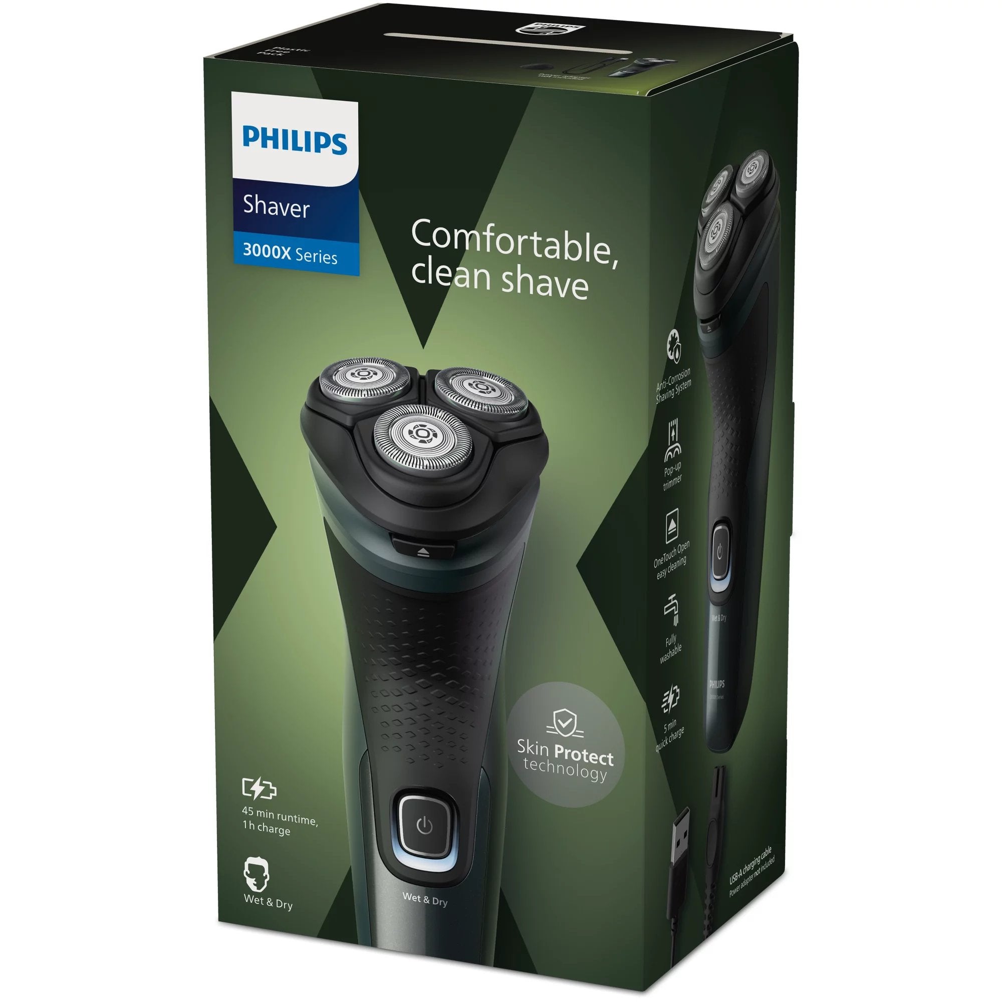 EAN 8720689018937 - Philips X3052/00 afeitadora Máquina de afeitar de rotación Recortadora Negro, Verde imagen 2