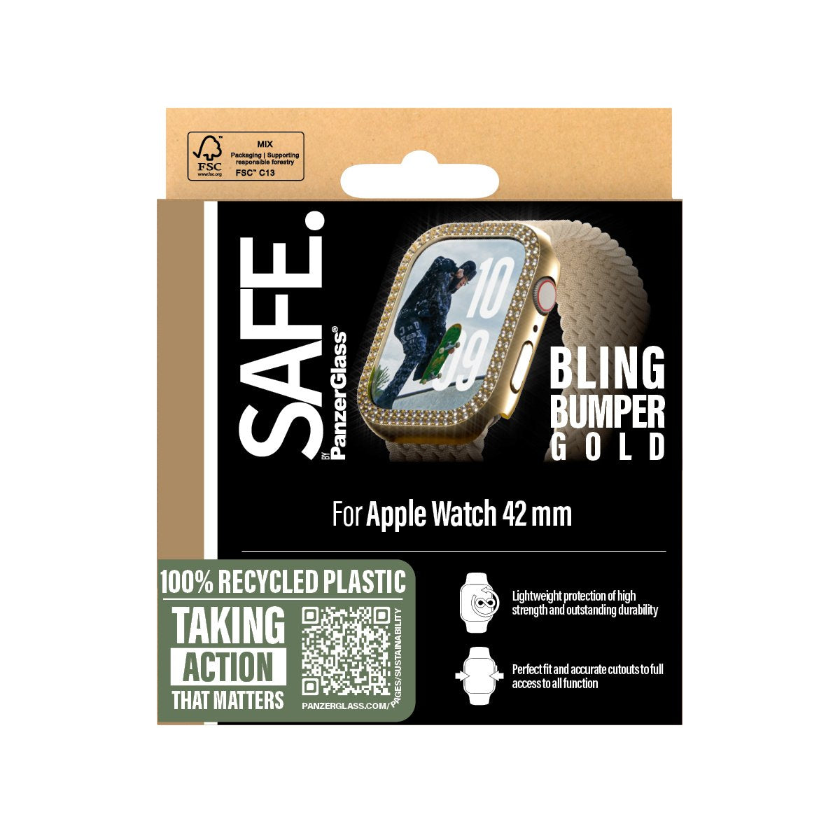 EAN 5715685003806 - PanzerGlass SAFE. by ® Bling Bumper Gold Apple Watch Series 11 | 10 | 42mm funda para teléfono móvil Oro imagen 3