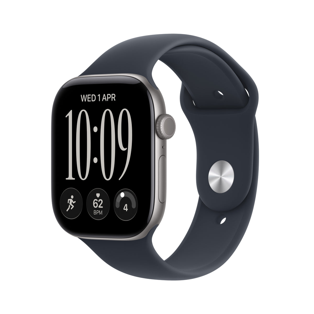 Apple Watch Series 12 (2026) Gps+Cel 42mm Caja De Aluminio Gris Espacial Correa Deportiva Azul Marino Talla S M Siri Ai