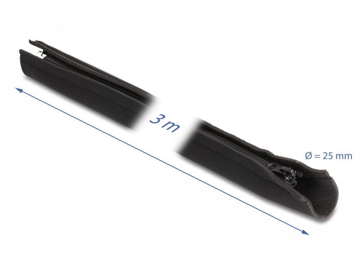 Delock Cableschlauch Neopren Flexibel Mit Reissverschluss 3 M X 100 Mm Schwarz