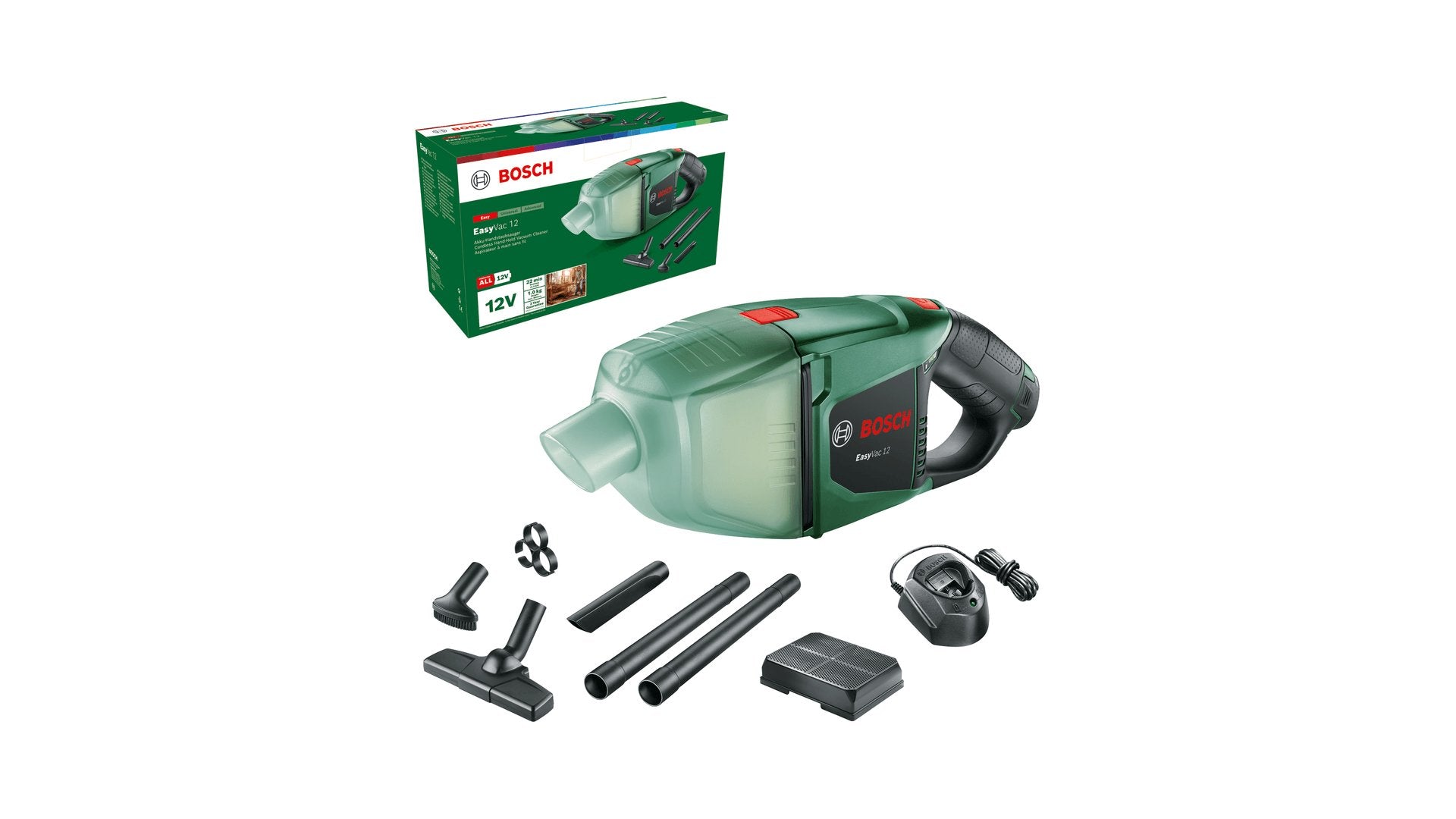 EAN 3165140850575 - Bosch EasyVac 12 Aspiradora escoba 2 en 1 Secar Sin bolsa Negro, Verde 2,5 Ah imagen 2