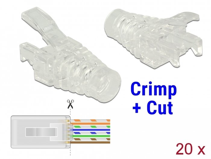 Delock Cubierta De Cable Para Crimpado Y Corte Rj45 Macho, 20 Piezas