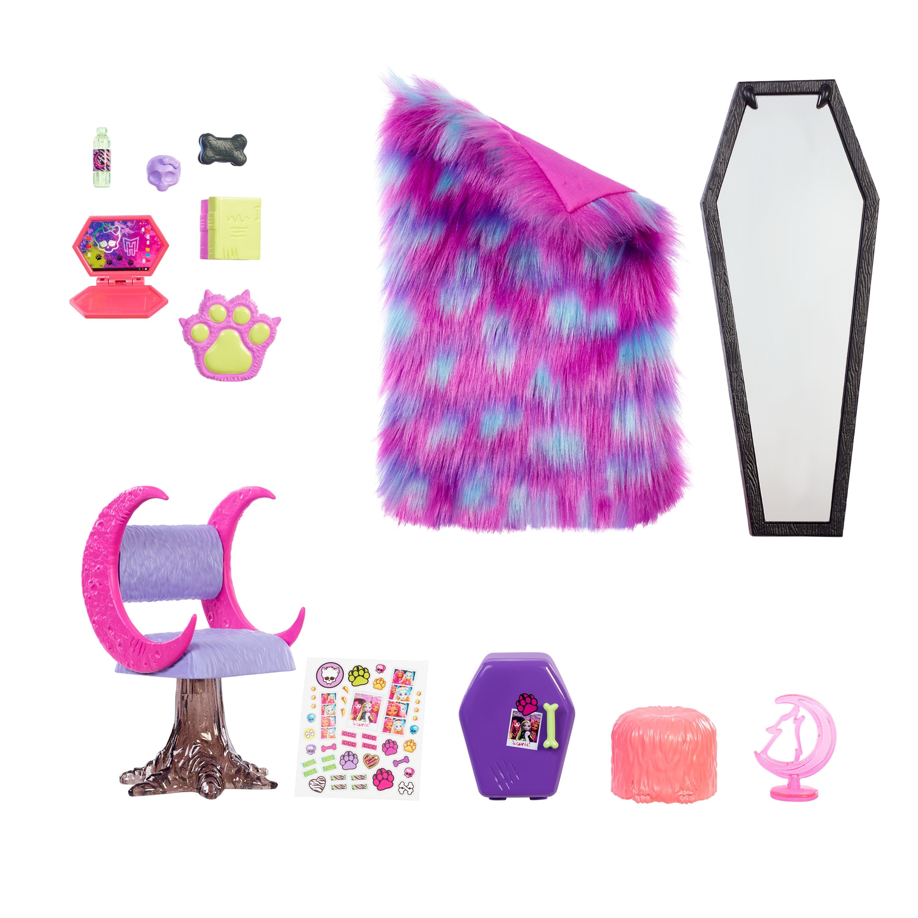 Dormitorio De Mattel Monster High Clawdeen Wolf, Telón De Fondo