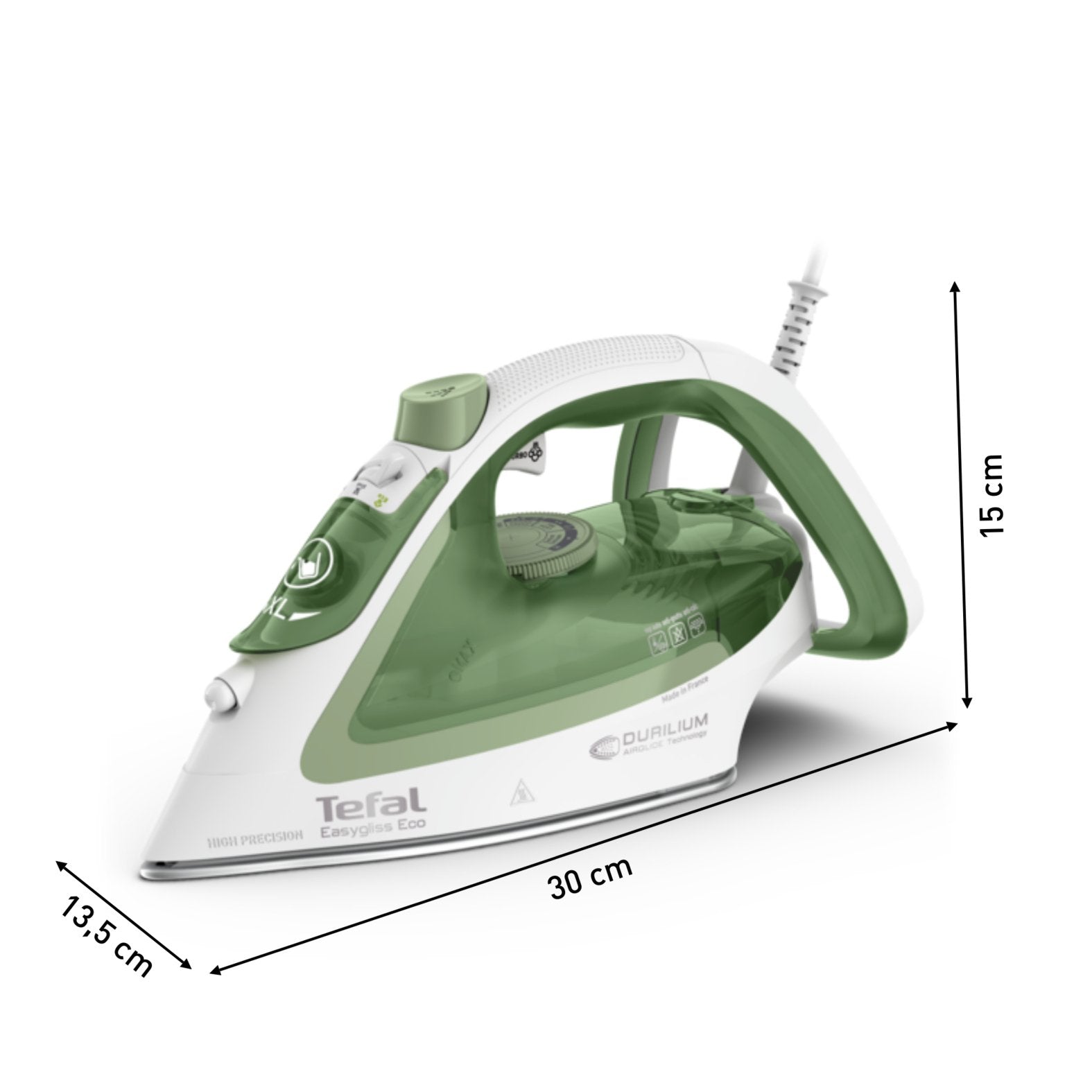 Tefal Easygliss Eco Fv5781e1 Plancha Vapor-Seco Durilium Airglide Soleplate 2800 W Blanco, Verde