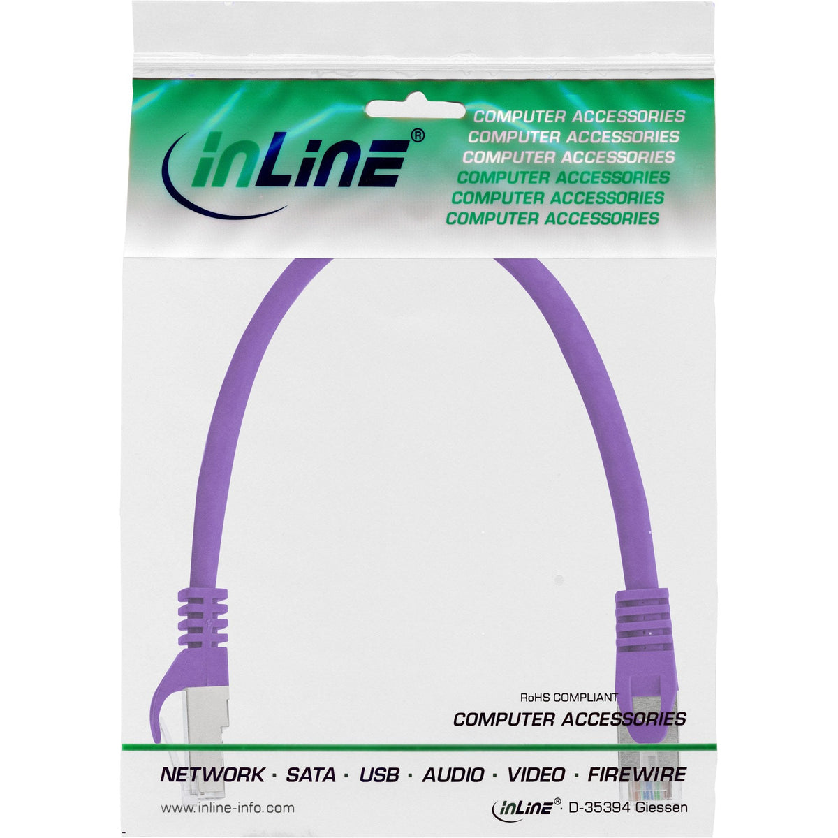 Cable De Red Inline Sf/Utp Cat.5e Violeta 0,3m