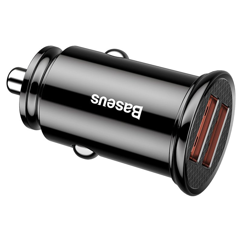 Car Charger Baseus Circular 2xusb Qc3.0 5a 30w (Black)