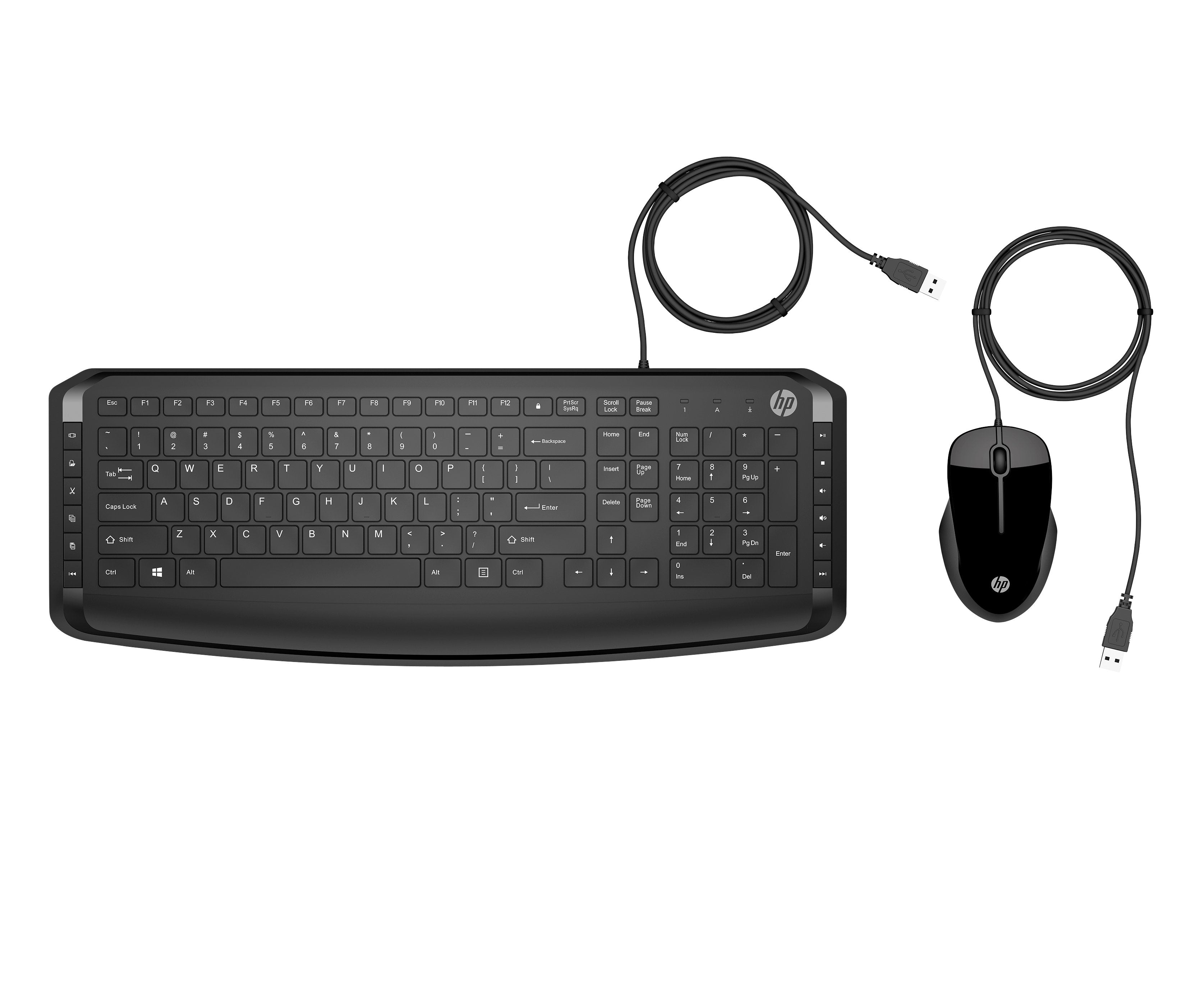 Hp Pavilion Teclado Y Ratón 200, Juego De Escritorio Negro, Completo (100%), Usb, Negro, Ratón Incluido