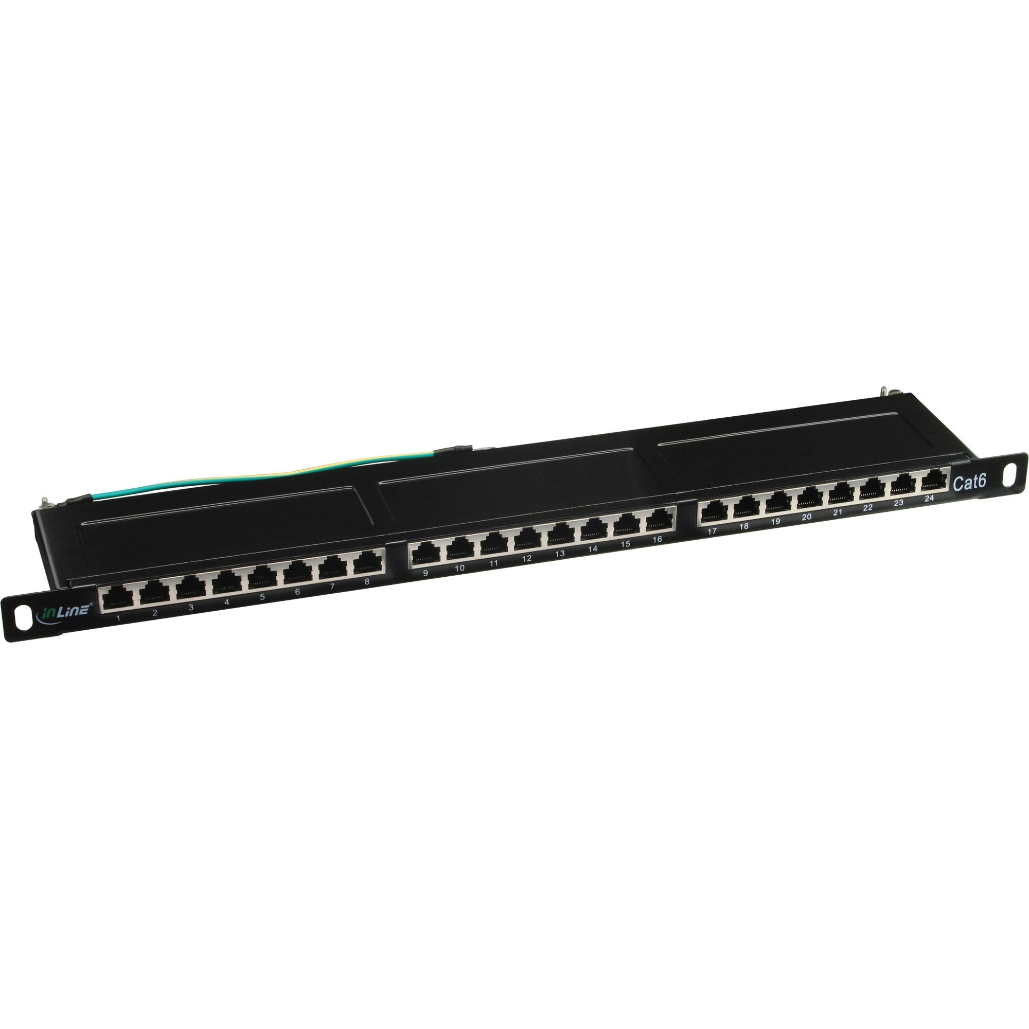 Patch Panel Inline Cat.6 24 Puertos 19" 0.5u Negro Ral9005