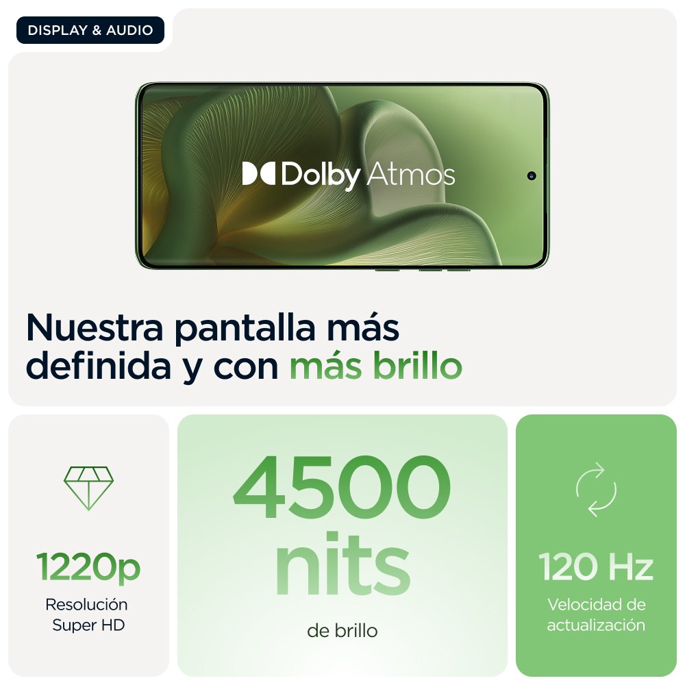 Motorola Edge 60 16,9 Cm (6.67") Sim Doble Android 15 5g Usb Tipo C 12 Gb 512 Gb 5200 Mah Verde