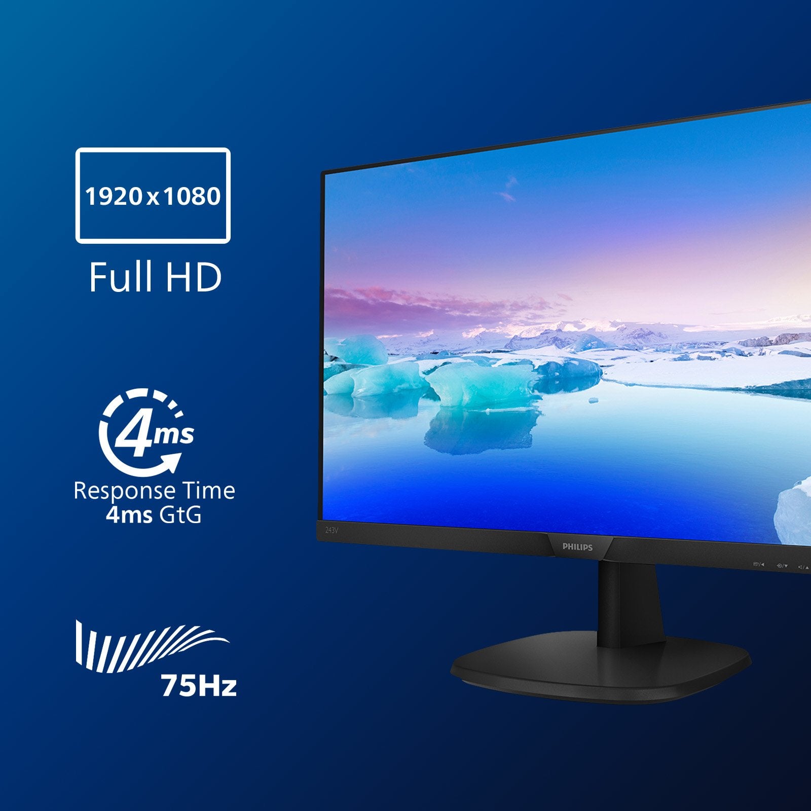 EAN 8712581742386 - Philips V Line 243V7QDAB/00 pantalla para PC 60,5 cm (23.8") 1920 x 1080 Pixeles LED Negro imagen 6