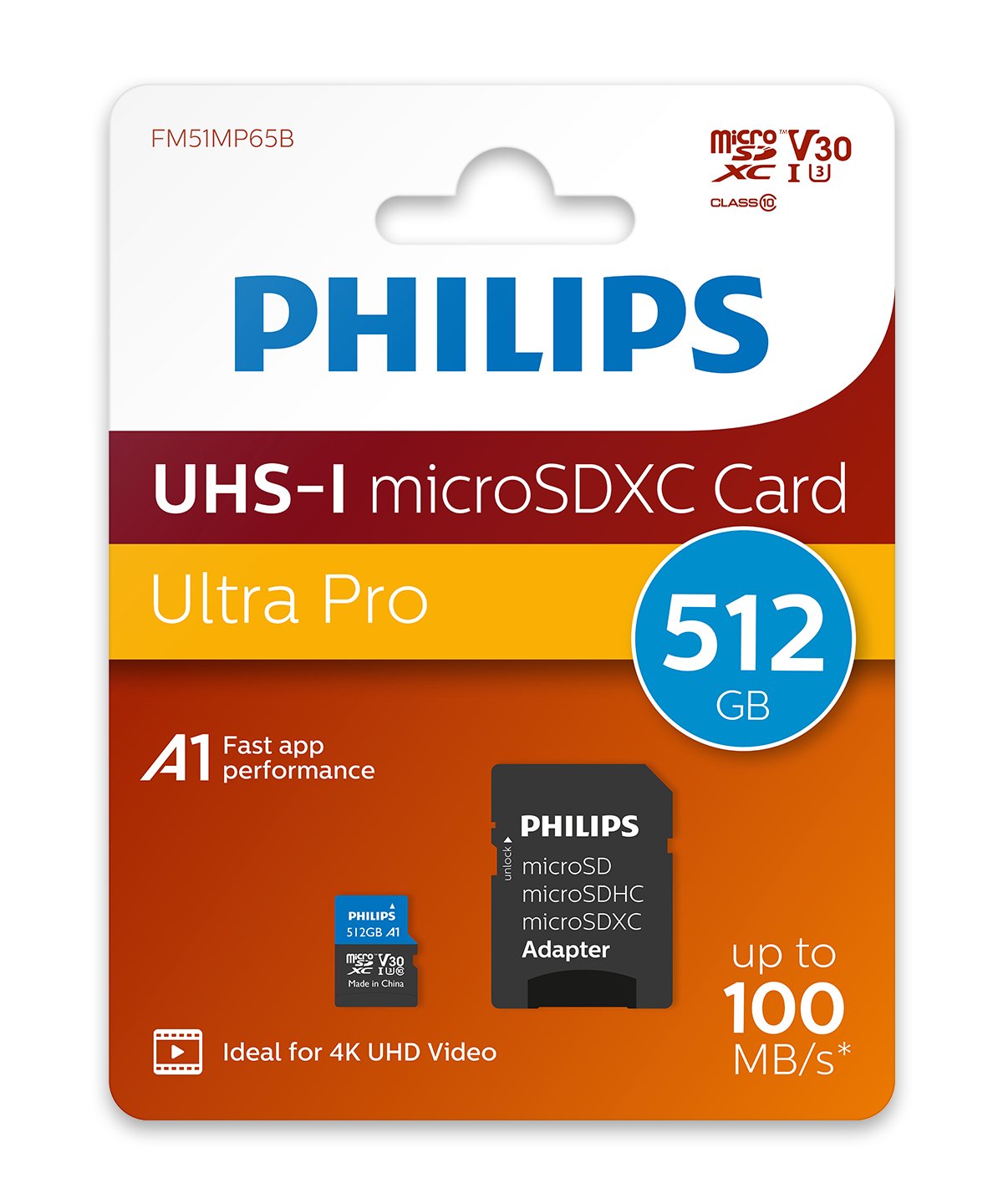 Philips Tarjeta Microsd 512gb Clase 10 + Adaptador