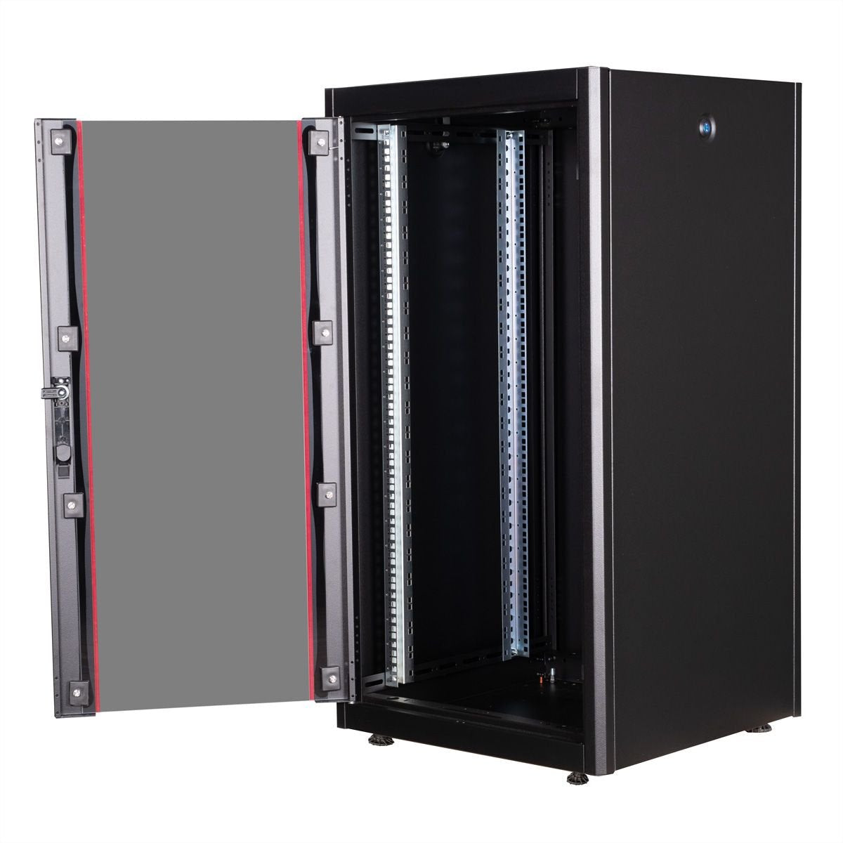 Roline 19-Zoll Netzwerkschrank Basic 22 He, 600x600 Bxt Glastr Schwarz