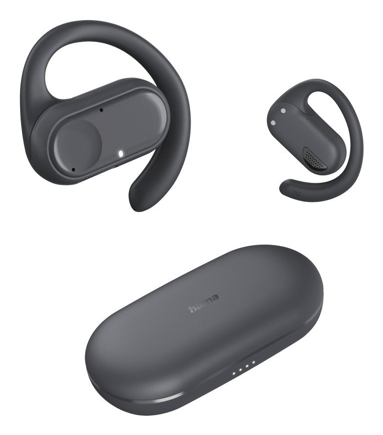 Auricular Bluetooth Open Ear Hama Spirit Open Ows Tws 18h Microfono Color Negro