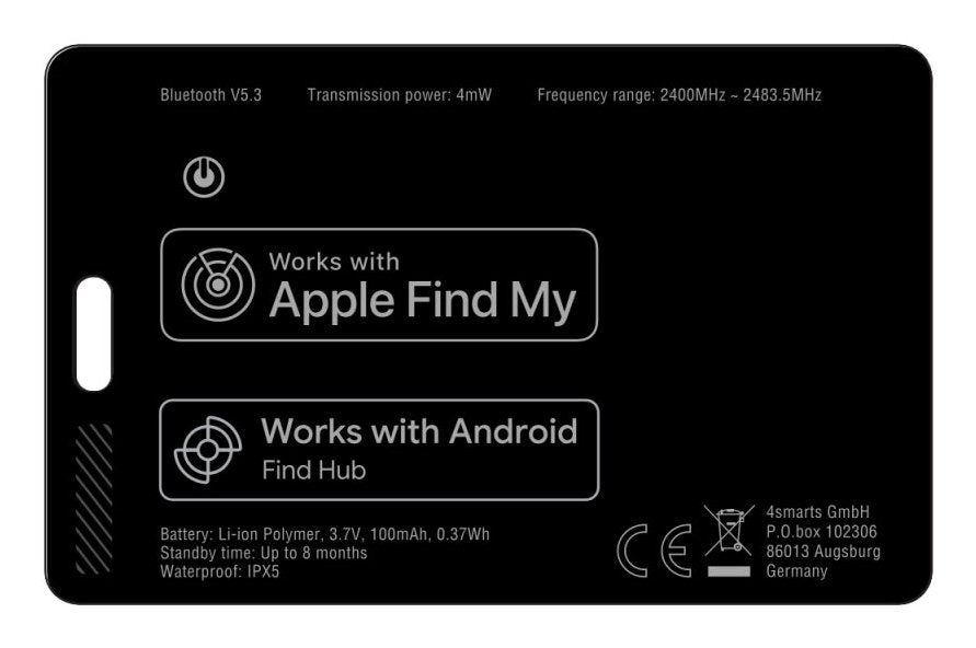 4smarts Standort-Finder Skytag Card Duos Recharge, Negro