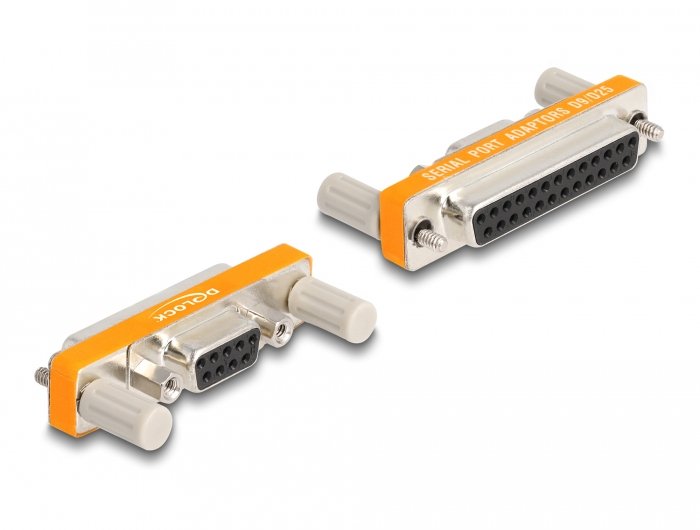 Delock 66983 Cambiador De Género Para Cable D-Sub 9 Pin D-Sub 25 Pin Naranja, Plata