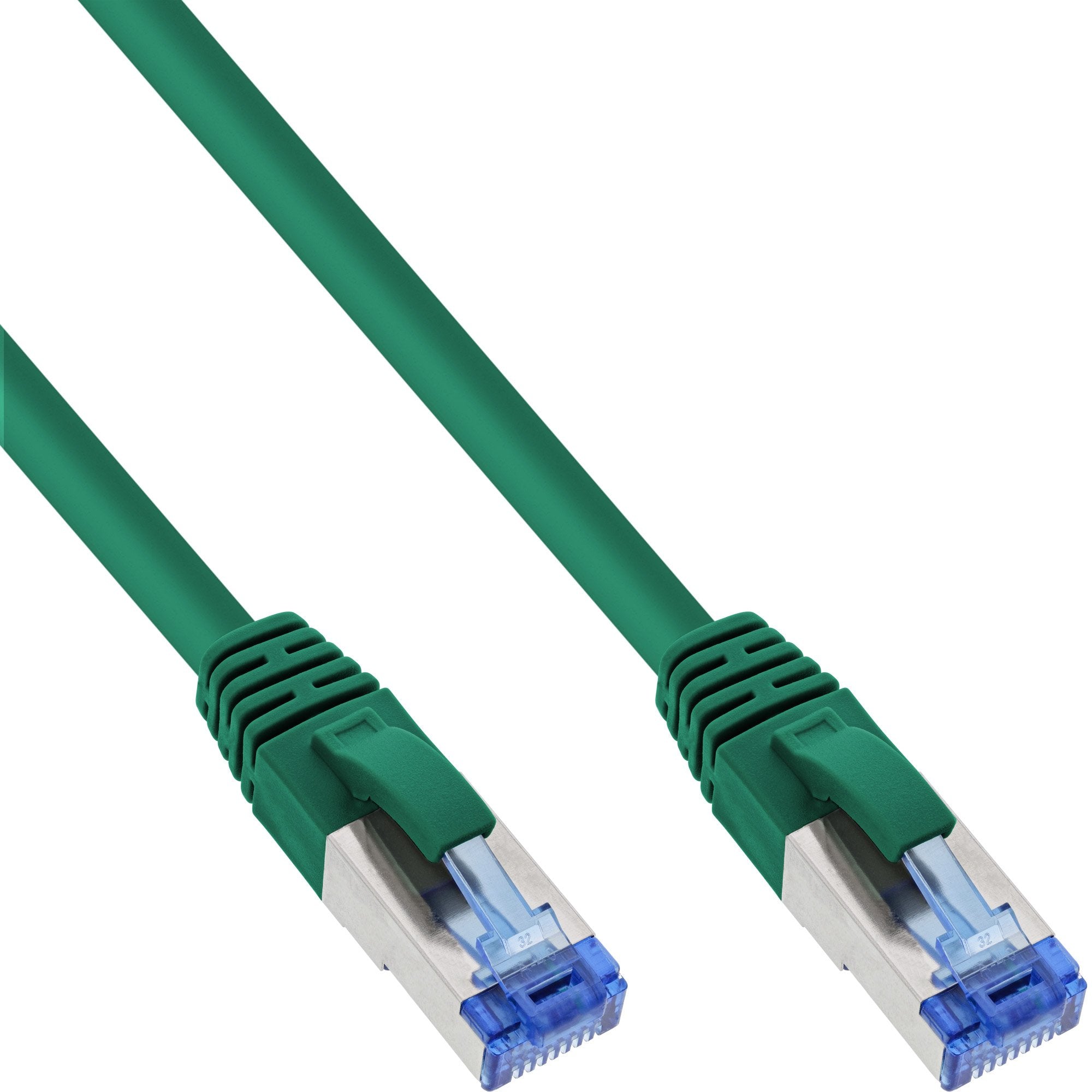Cable De Red Inline S/Ftp Pimf Cat.6a Libre De Halógenos 500mhz Verde 1m