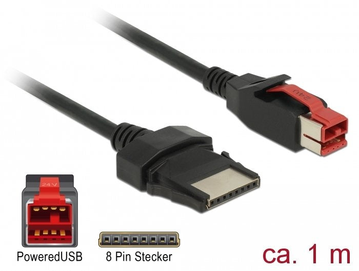 Delock Poweredcable Usb Macho 24 V > 8 Pin Macho 1 M Para Pos Drucker Und