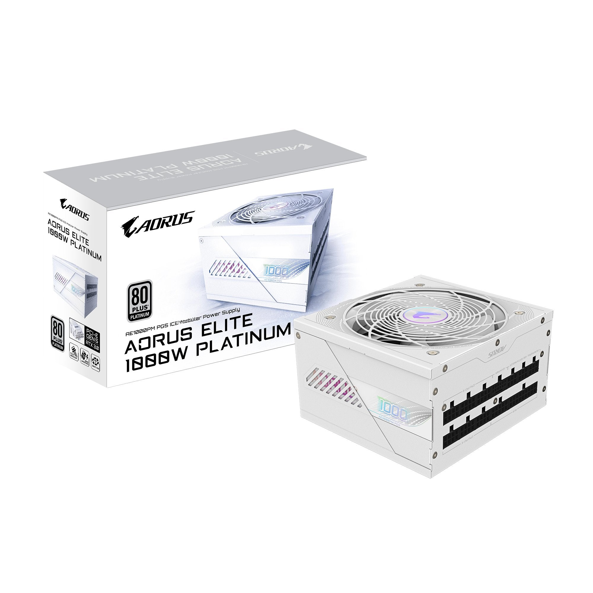 EAN 4719331554651 - GIGABYTE AORUS ELITE P1000W ICE unidad de fuente de alimentación 1000 W 20+4 pin ATX Blanco imagen 1