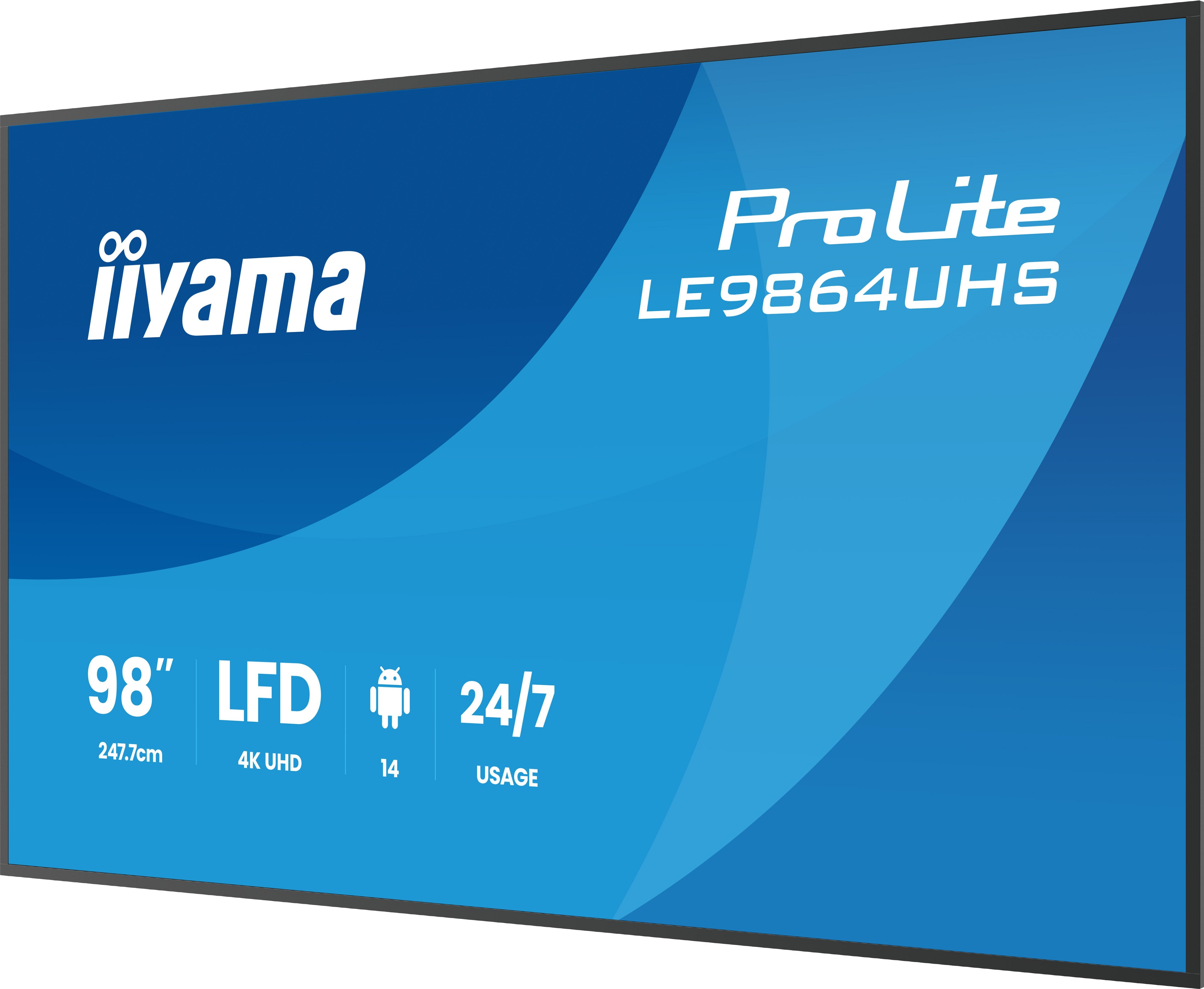 Pantalla De Señalización Iiyama 98 Lcd Uhd Black Le9864uhs-B1ag