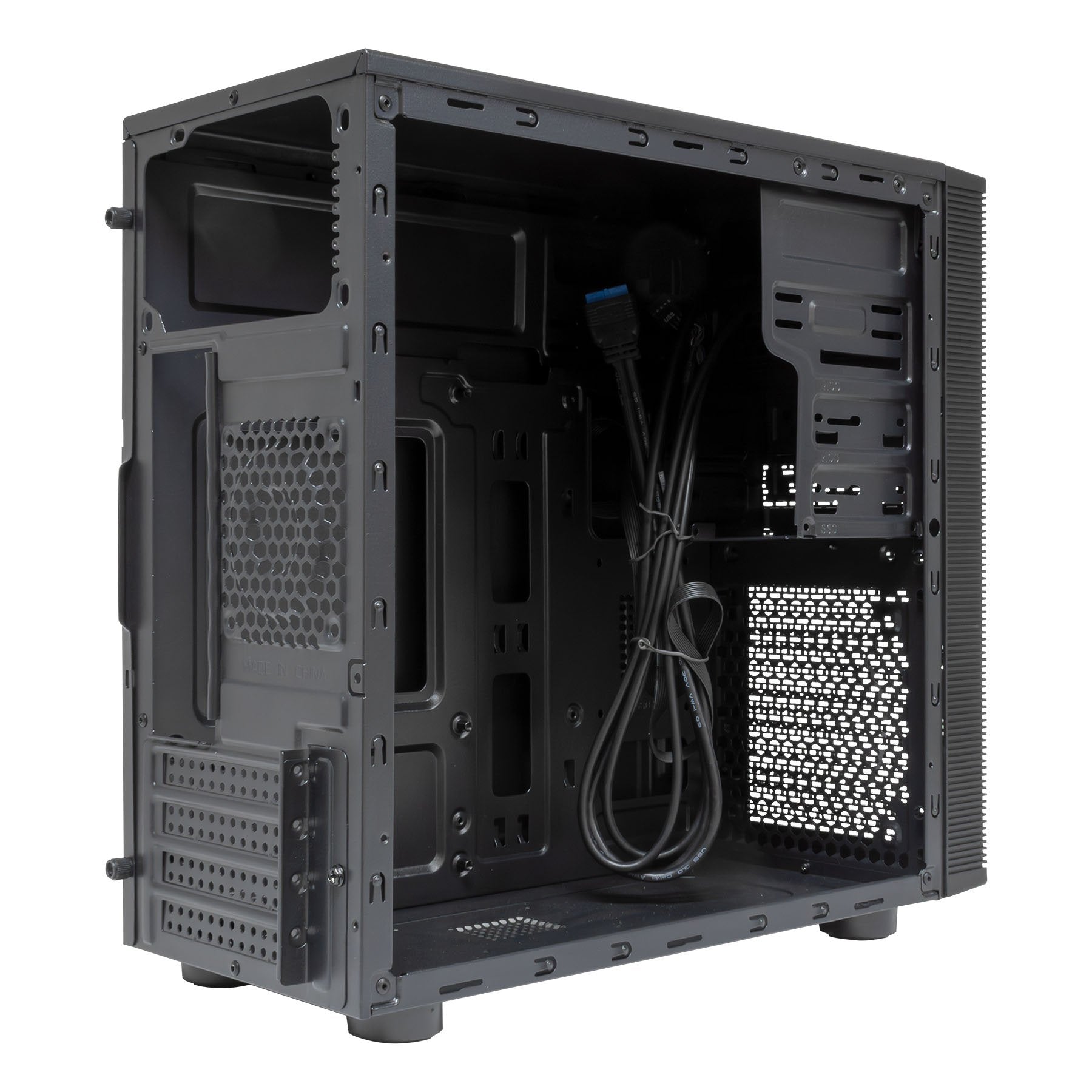 Caja Pc Micro Atx Unykach Aero C15 Uk52015 Frontal Rejilla Disipador Max 150mm Gpu Max 295mm Negro