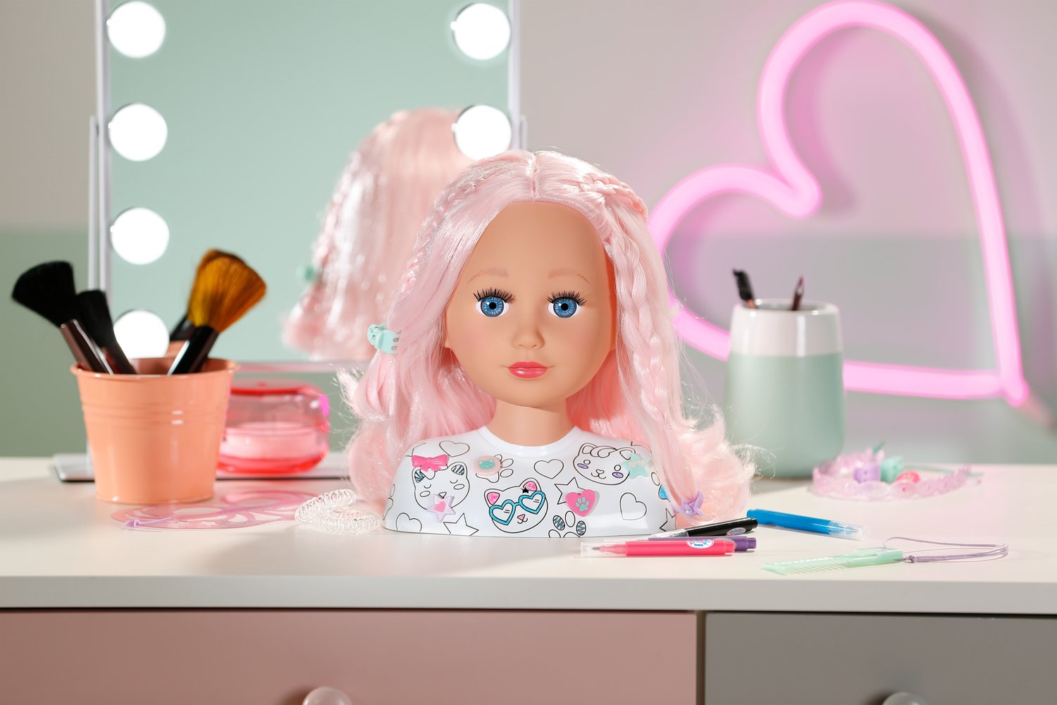 Zapf Creation Baby Born® Styling Head Creative, Make-Up Y Hairy Head 836033