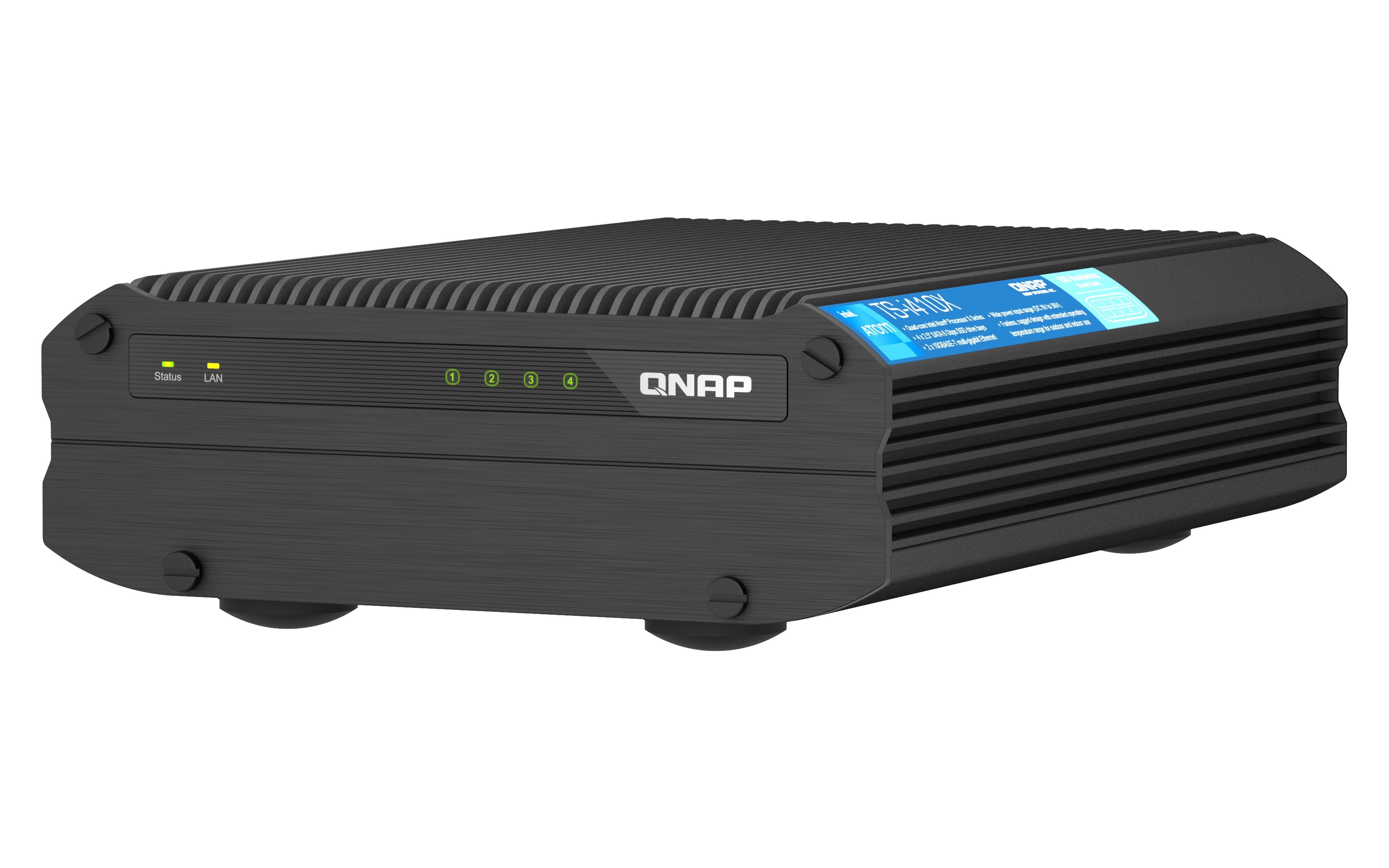 EAN 4711103081464 - QNAP TS-I410X NAS Torre Intel Atom® x6425E 8 GB 0 TB QNAP QTS Negro imagen 3