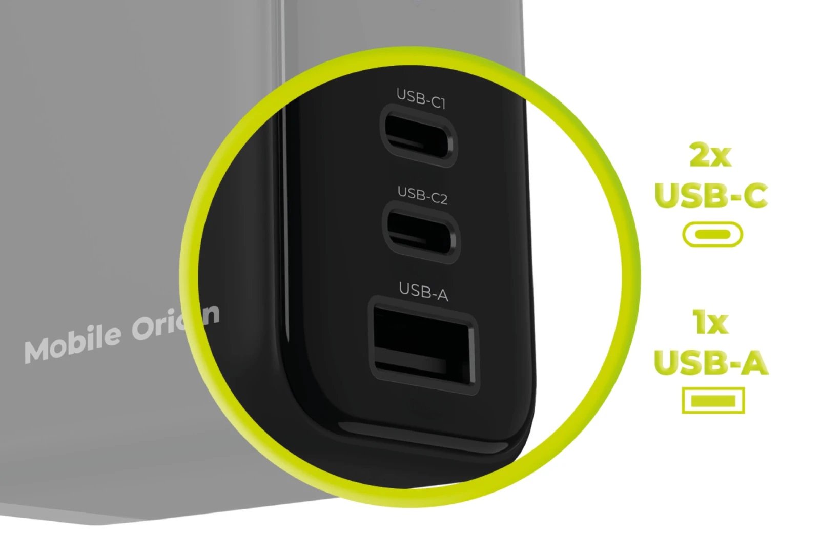 Mobile Origin 65w Gan Charger Pw20 2x Usb-C + Usb-A
