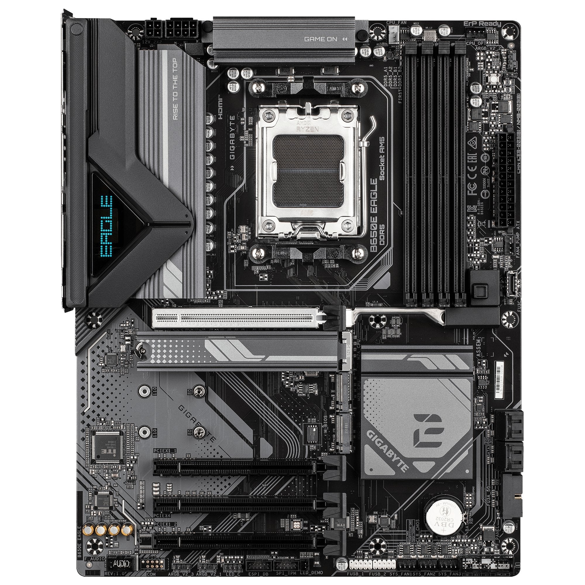 Placa Base Gigabyte B650e Eagle  Procesadores Amd Ryzen 9000 Series, Vrm De 8+2+2 Fases, Hasta 8200 Mhz Ddr5 (Oc), 1x Pcie 5.0 + 2x Pcie 4.0 M.2, Lan 2.5 Gbe, Usb 3.2 Gen 2
