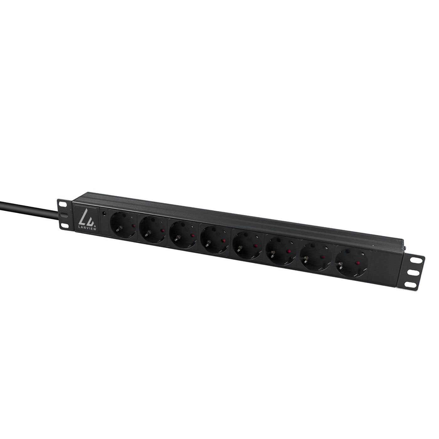 Lanview Lvr-2msch-Lic-Sch8 Unidad De Distribución De Energía [Pdu] 8 Salidas Ac 1u Negro