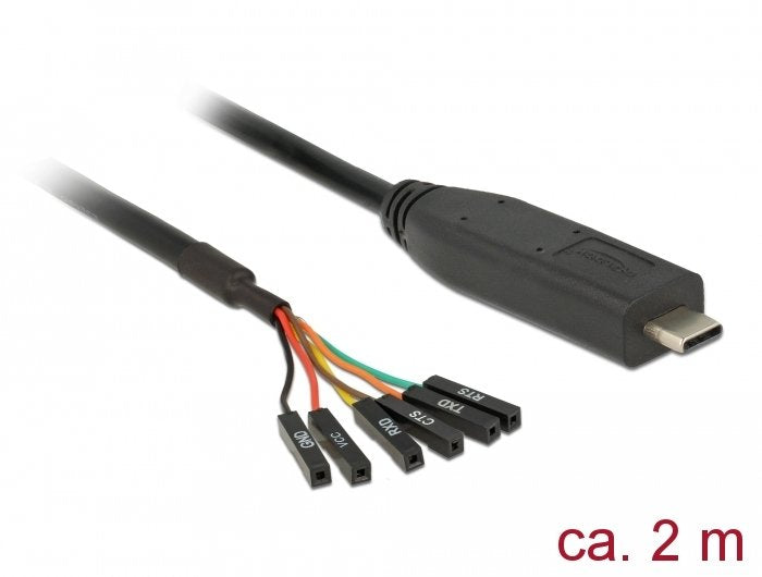 Delock 63946 Converter Usb Type-C 2.0 Male To Lvttl 3.3 V 6 Pin Pin Header Female Separate 2.0 M