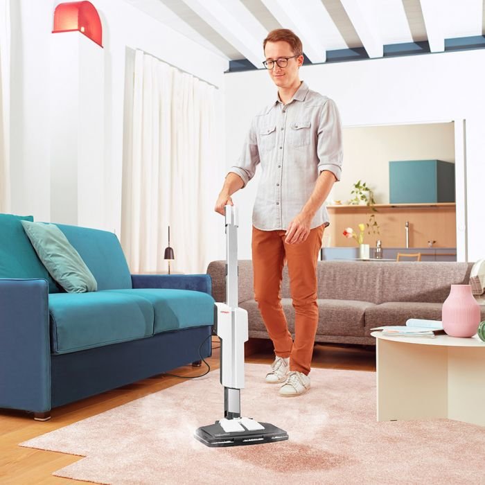 Mopa A Vapor Polti Pteu0304 Vaporetto Sv610 Style 2 En 1 Con Limpiador Portátil Integrado, Gris Blanco