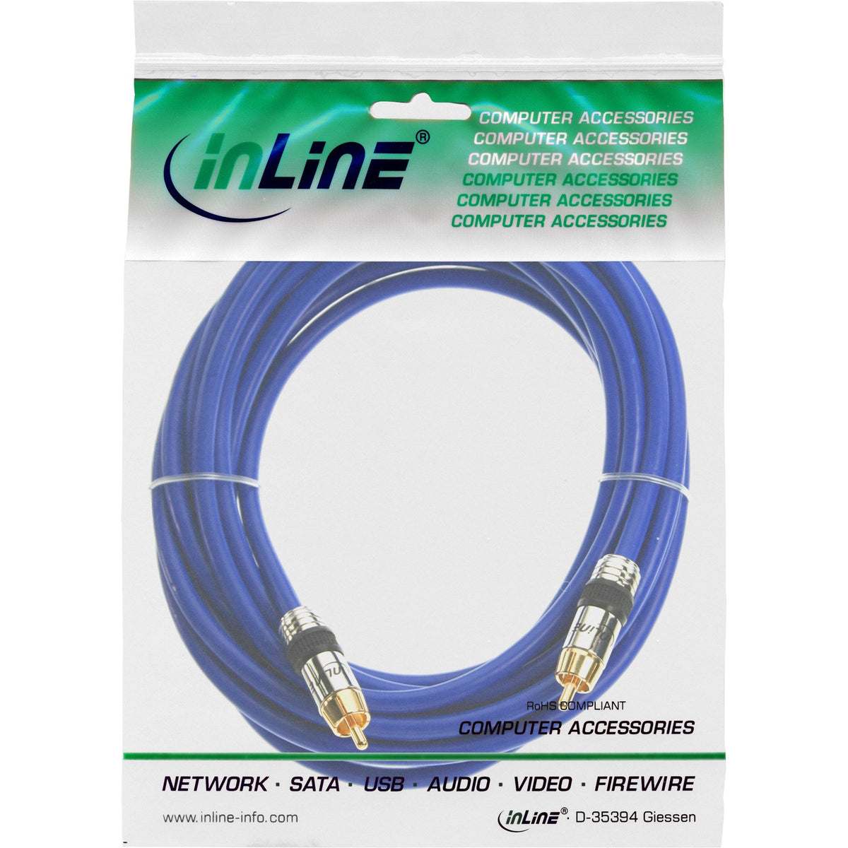 Cable De Audio Inline Premium Rca 1x Rca Macho A Macho 2m